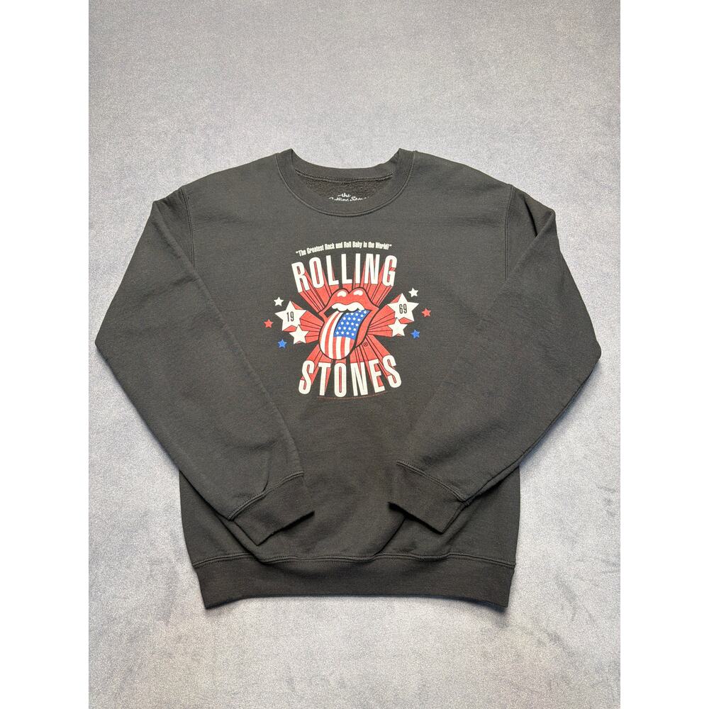 Rolling Stones 1969 USA Graphic Sweatshirt Black Adult Small - Licensed